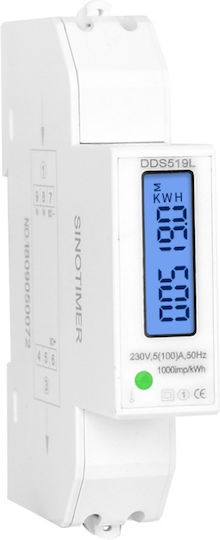 Contor Monofazat de Energie Electrică Sinotimer 230v Ac 50hz 5 100 A Afișaj Digital cu Led Iluminat Dds519l