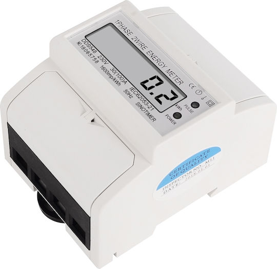 Single-phase Electric Energy Meter Sinotimer 230v Ac 50hz 30 100 A Led Digital Display Dds548