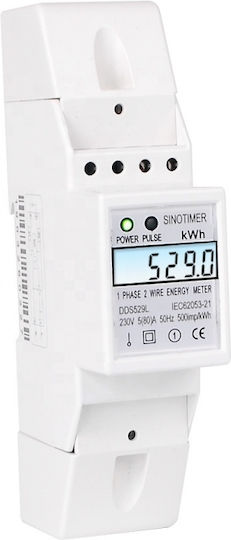 Contor Monofazat de Energie Electrică Sinotimer 230v Ac 50hz 5 80 A Afișaj Digital cu Led Iluminat Dds529l