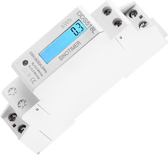 Contor Monofazat de Energie Electrică Sinotimer Kwh120v 5 32 A 60hz Dds518l Afișaj Digital Led
