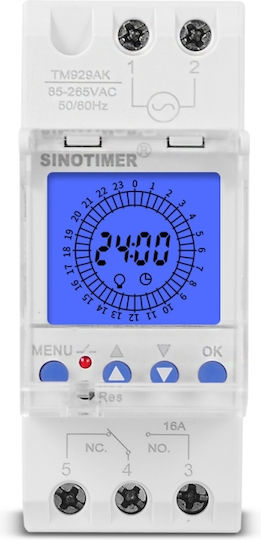 Digital Relay 15-minute Timer Sinotimer Timer Switch Programmable Illuminated 230v 16a Tm929akl
