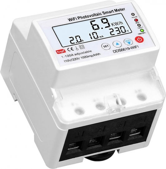 Contor de Energie Bidirecțional Wifi 100a Panouri Fotovoltaice Monofazat Comutator Dds6619-wifi