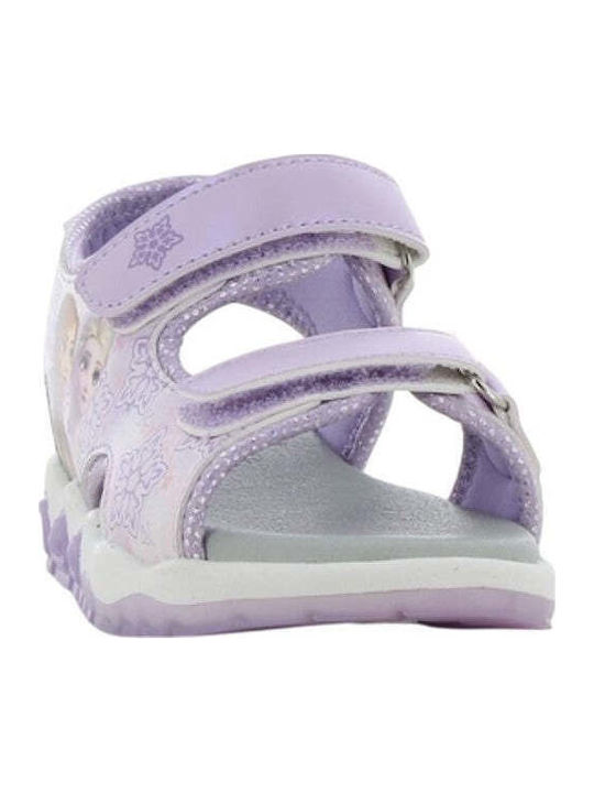 Kids' Sandals with Hoop & Loop Closure and Lights Lilac