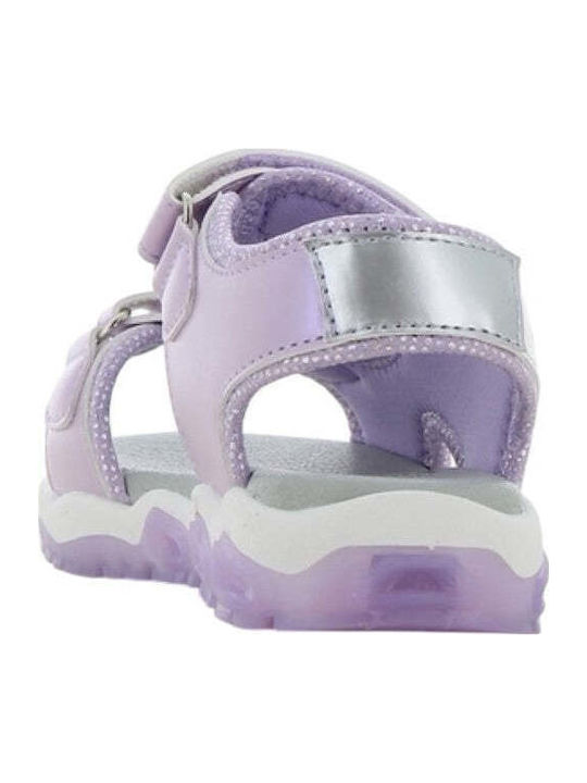 Kids' Sandals with Hoop & Loop Closure and Lights Lilac