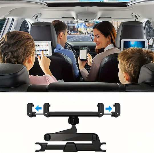 Bază Auto pentru Telefon cu Cârlige Reglabile Neagră