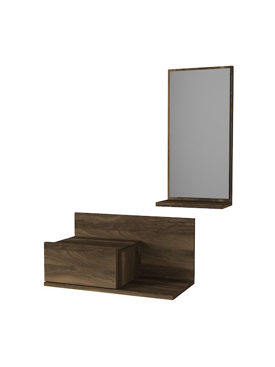Rodos Entry Furniture with Mirror Coffee 60x30x100cm