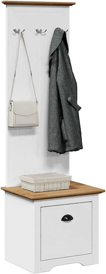 Entry Furniture with Shoe Rack Brown White 50x40x157cm