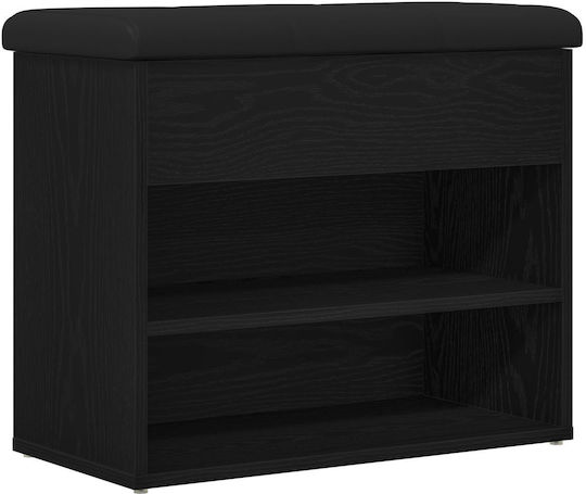 Έπιπλο Εισόδου με Παγκάκι Μαύρο Δρυς 60x30x48εκ.