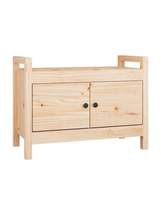 Mobilier de Intrare cu Dulap pentru Pantofi & Bancă Natural 80x40x60cm