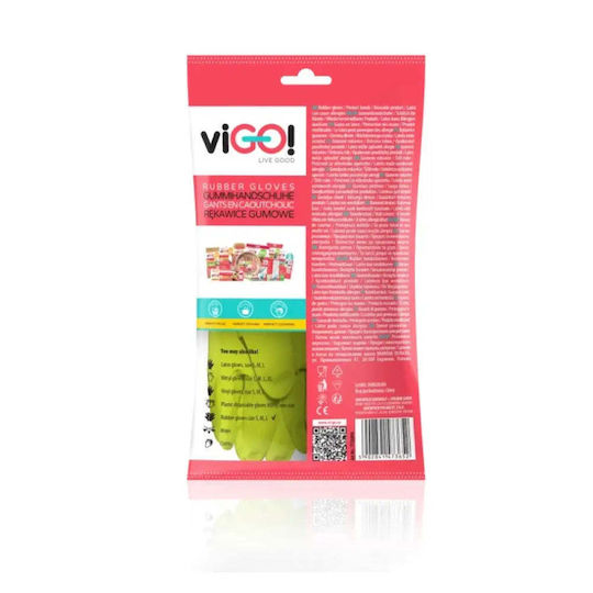 Vigo Kombucha Pair of Plastic Cleaning Gloves Large