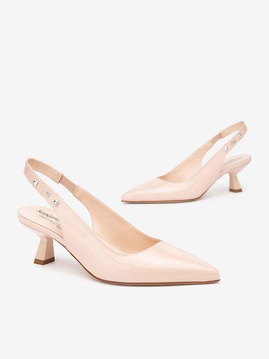 Pantofi Cu Toc Din Piele Roz