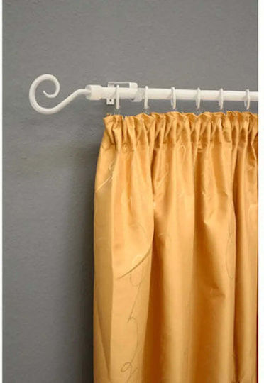 Gardinia Extendable Metallic Curtain Pole Single 130-240cm White Gardinia Extendable Metallic Curtain Pole Single 130-240cm White