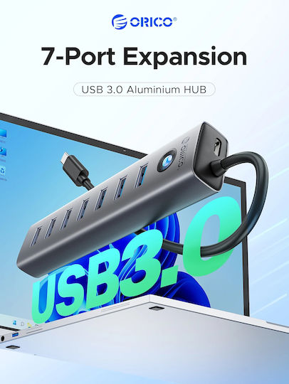 Orico Хъб 7 Порта USB 3.0 с USB-C Връзка