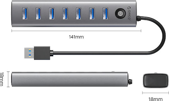 Orico Хъб 7 Порта USB 3.0 с USB-C Връзка