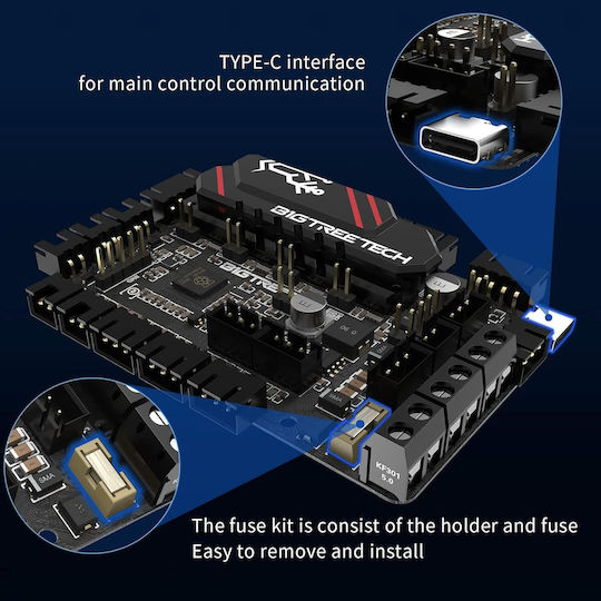 Bigtreetech Skr Pico V1.0 Motherboard 3d Printer Controller Voron V0 Mcu Rp2040 Arm Cortex-m0+ Integrated Tmc2209 Uart Driver 24v Improved Heatsink 4-layer Pcb Type-c Interface High-performance Upgrade 3d Printers
