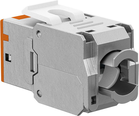 Goobay Keystone Module Rj45 77947 Cat 6a Stp Slim Toolfree Ασημί Πορτοκαλί Dm131121