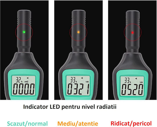 Invincio Detector Radiații Electromagnetice Mg Mt V/m Detectare Afișaj Lcd Iluminat Măsoară Temperatură ℃/℉ Funcție Memorie Valoare Maximă Lanternă Culoare Verde