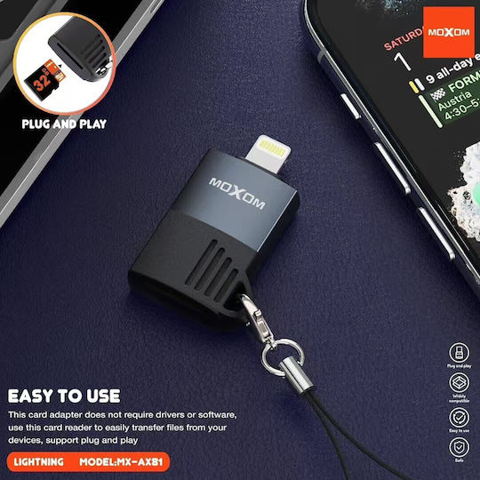 Moxom Кард Рийдър Lightning / USB 2.0
