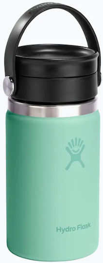Hydro Flask Mouth Flex Sip Deckel Thermosflasche Rostfreier Stahl 354ml Meergrün mit Handgriff und Stroh