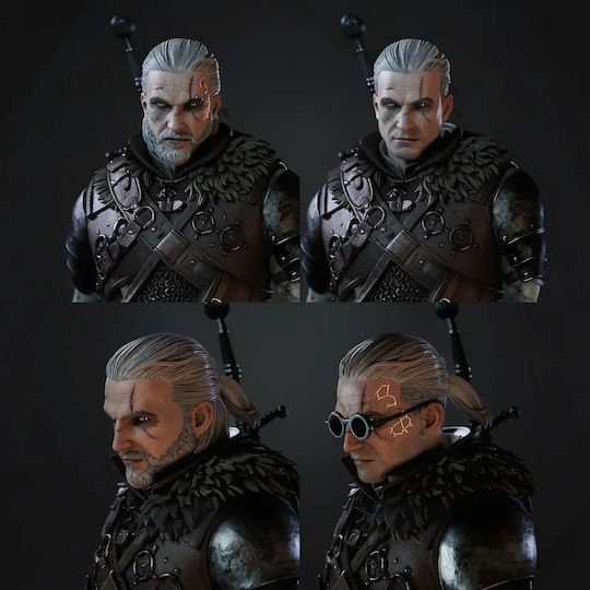Figure Geralt 426mm Demon Head Witcher 3 3D Printed 7 6 Cm 1:24