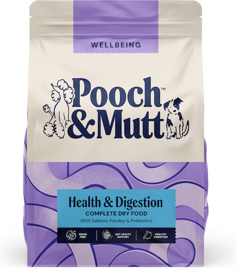 Pooch & Mutt Health & Digestion 2kg Ξηρά Τροφή χωρίς Σιτηρά για Ενήλικους Σκύλους με Σολομό