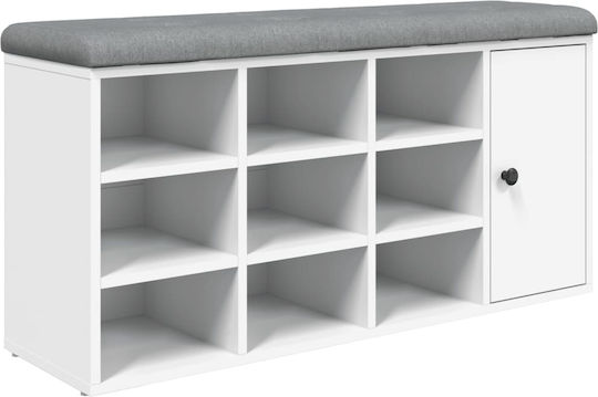 Mobilier de Intrare cu Dulap pentru Pantofi & Bancă Alb 102x32x50cm Mobilier de Intrare cu Dulap pentru Pantofi & Bancă Alb 102x32x50cm