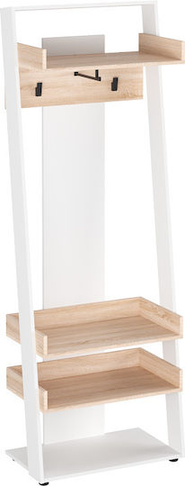 Sciove Mobilier de Intrare cu Cuier & Dulap pentru Pantofi White-natural 70x40x200cm Sciove Mobilier de Intrare cu Cuier & Dulap pentru Pantofi White-natural 70x40x200cm