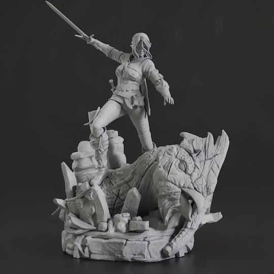 Ciri Witcher Dämon 3d 3d Gedruckte Figur 20 Cm 1:8