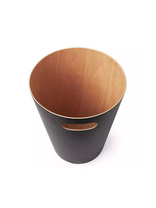 Umbra Woodrow Office Wooden Waste Bin 7.5lt Black 23x22.9x28cm