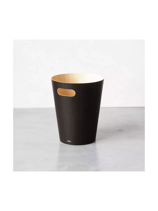 Umbra Woodrow Office Wooden Waste Bin 7.5lt Black 23x22.9x28cm