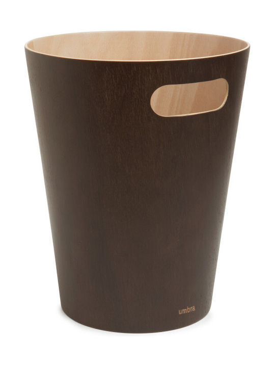 Umbra Woodrow Office Wooden Waste Bin 7.5lt Brown 23x22.9x28cm