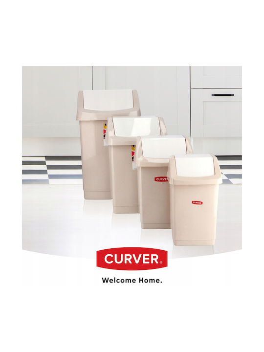 Curver Kunststoff Büroabfallbehälter 50Es Beige 33.5x63.5x38.5cm