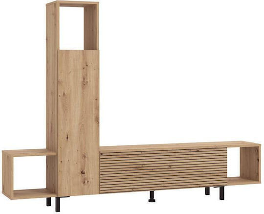 Σύνθετο Σαλονιού Andros Artisan Oak-μαύρες Γραμμές Μ184xΒ30xΥ138εκ.
