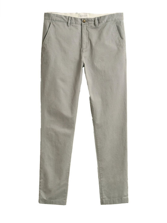 Chino Elastic Trousers in Slim Fit Pewter Grey