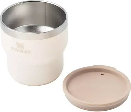 Stanley The Stay Hot Stacking Camp Cup Pahar Termos Oțel Inoxidabil Fără BPA 290ml Crem