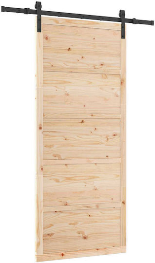Schiebetür Natur 80 x 208 cm Massivholz Kiefer braun