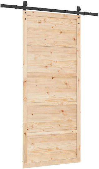 Schiebetür Natur 80 x 208 cm Massivholz Kiefer braun