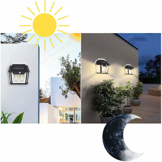 Lampă Solară de Perete 38W 600lm Alb Cald cu Senzor de Mișcare și Fotocelulă IP44 18x6.5x17.5cm