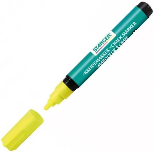 Stanger Chalk Marker Μαρκαδόρος Κίτρινος Μαυροπίνακα Υγρής Κιμωλίας για Γυαλί