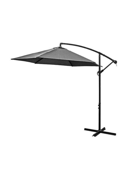 Hängender Metall-Garten- und Terrassen-Sonnenschirm Grau 3x3m