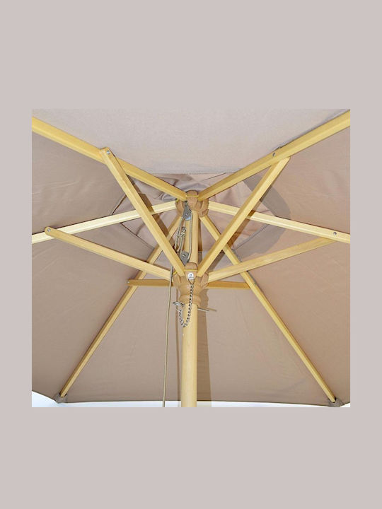 Ομπρέλα Ξύλινη Μπεζ 2.5x2.5m