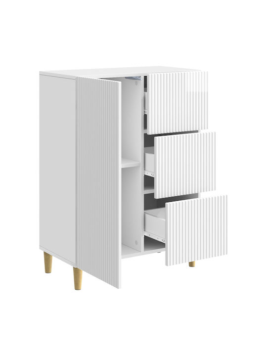Bufet Din Lemn cu Sertare Alb 66x34.5x90cm