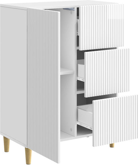 Holzsideboard mit Schubladen Weiß 66x34.5x90cm