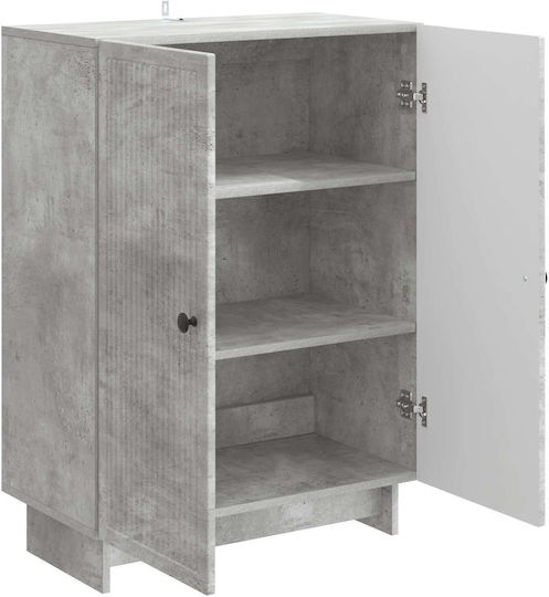 Bufet din Lemn și Metal Gri Beton 66x34.5x90cm