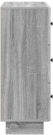 Bufet din Lemn și Metal cu Sertare Sonoma Gri 66x34.5x90cm