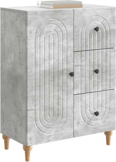 Bufet Din Lemn cu Sertare Gri Beton 66x34.5x90cm