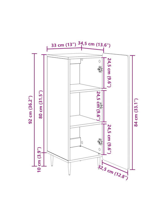 Sideboard from Wood & Metal Gray Sonoma 34.5x33x92cm