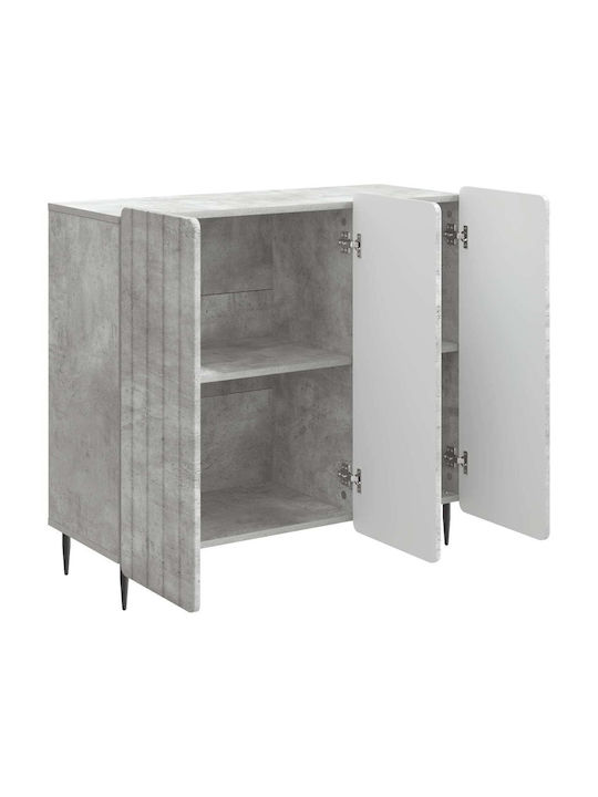 Sideboard from Wood & Metal Concrete Gray 89x34.5x82cm