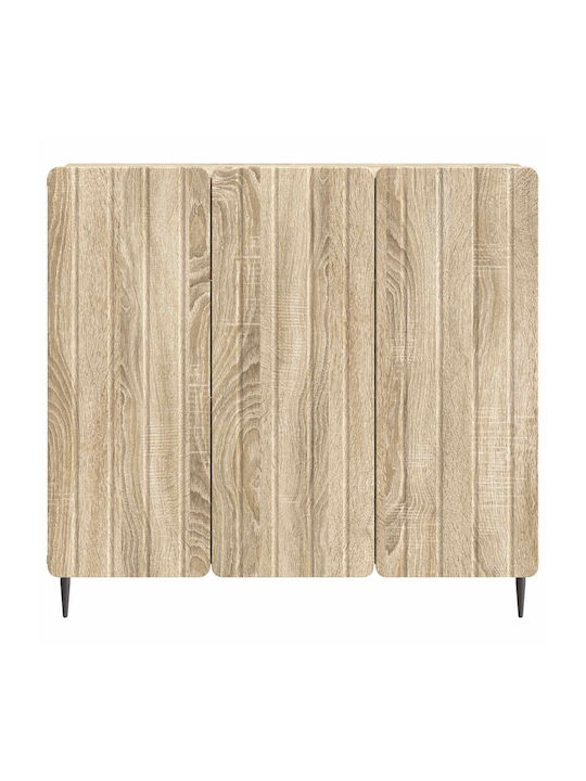 Sideboard aus Holz & Metall Sonoma Eiche 89x34.5x82cm