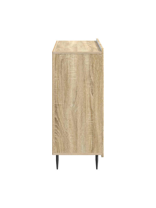 Sideboard aus Holz & Metall Sonoma Eiche 89x34.5x82cm